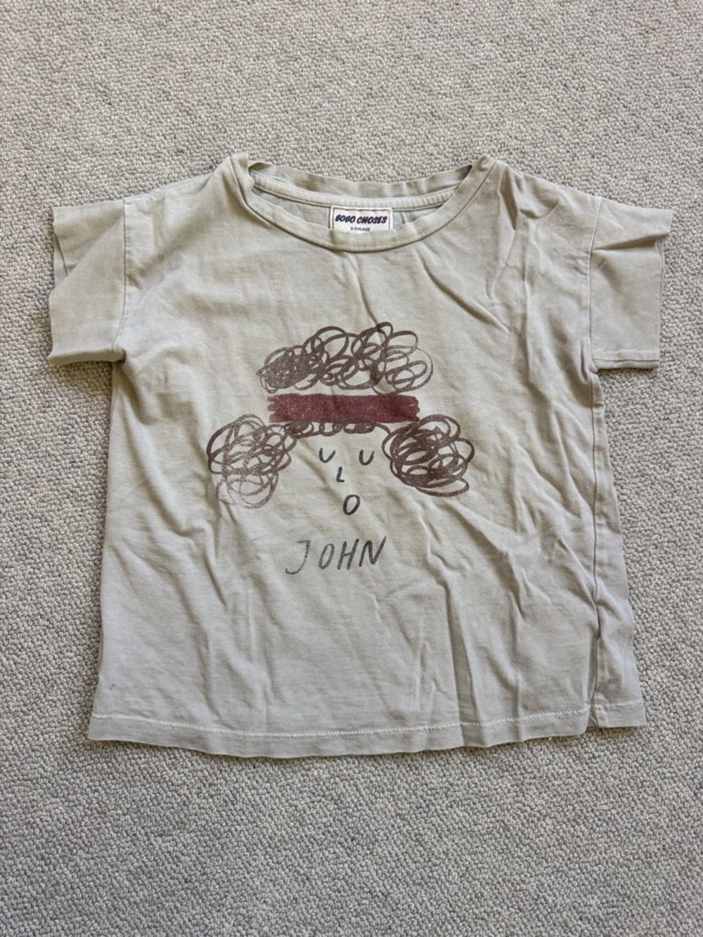 Bobo Choses Light Olive 'John' Graphic Tee